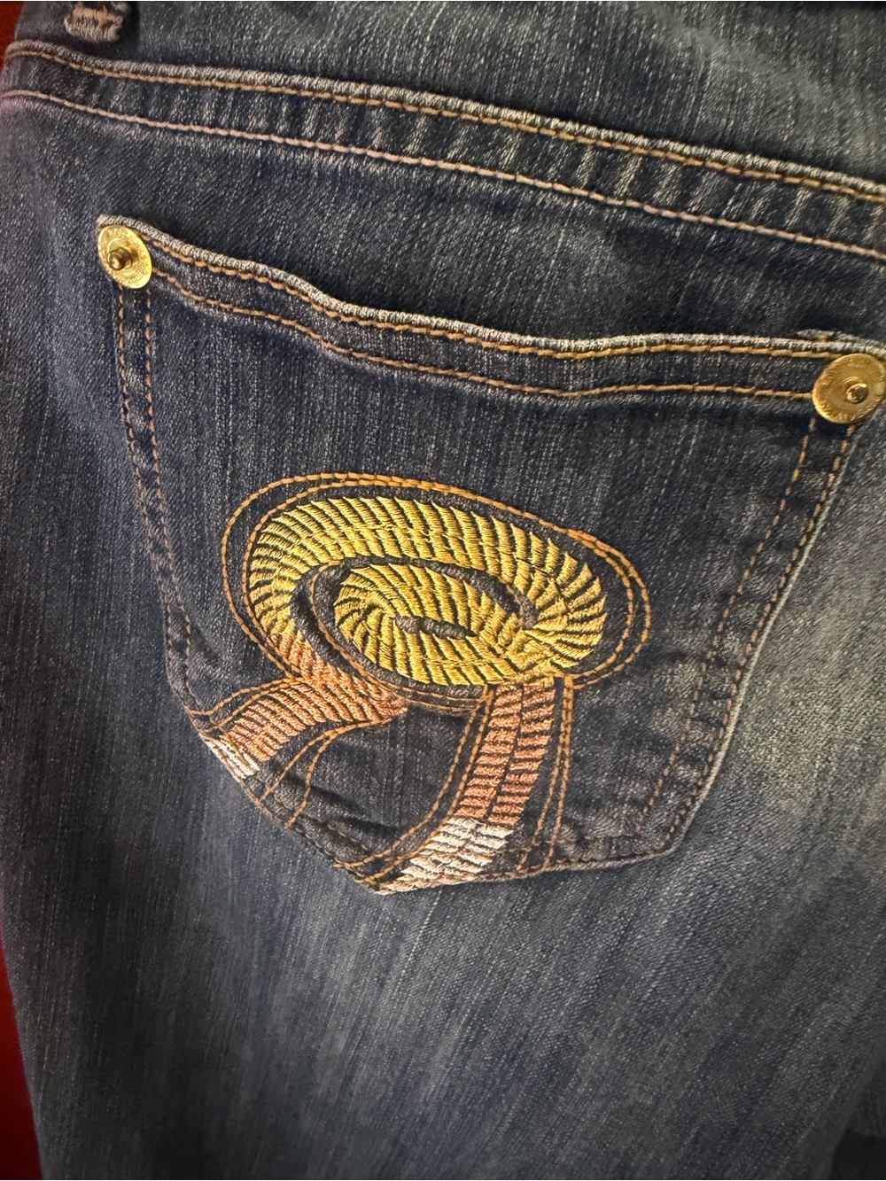 Rocawear Women's Blue Boot Cut Jeans with Studded Pockets - Picture 7 of 7